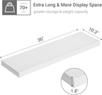 10 inches Deep Floating Shelves 36 inch Long, Wall Shelves Heavy Duty 70 lbs for Bedroom, Bathroom, Living Room, Kitchen, Office, Modern Shelf Home Decor with Invisible Bracket, White