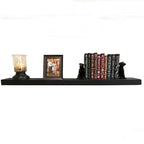 joelsantiques - 54 Inch Wooden Floating Shelves for Wall - 54x8x2 in - Made of Natural Wood - Long Heavy Duty Rustic Wall Shelves for Bedroom - Perfect for Living Room, Kitchen - Black