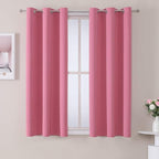 ChrisDowa Grommet Room Darkening Curtains for Bedroom and Living Room - 2 Panels Set Thermal Insulated Blackout Curtains (Pink, 38W x 54L)