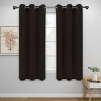 Easy-Going Blackout Curtains for Bedroom, Solid Thermal Insulated Grommet and Noise Reduction Window Drapes, Room Darkening Curtains for Living Room, 2 Panels(42x72 in, Dark Brown)