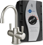 InSinkErator HOT250 Instant Hot and Cold Water Dispenser System, 2-Handle Drinking Water Faucet in Satin Nickel with 2/3-Gallon, Filter-Compatible, Stainless Steel Tank, HC250SN-SS