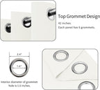 Easy-Going Blackout Curtains for Bedroom, Solid Thermal Insulated Grommet and Noise Reduction Window Drapes, Room Darkening Curtains for Living Room, 2 Panels (42x95 in, Ivory)
