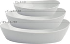 Denmark White Porcelain Chip Resistant Scratch Resistant Commercial Grade Serveware, 3 Piece Oval Serving Bowl Set