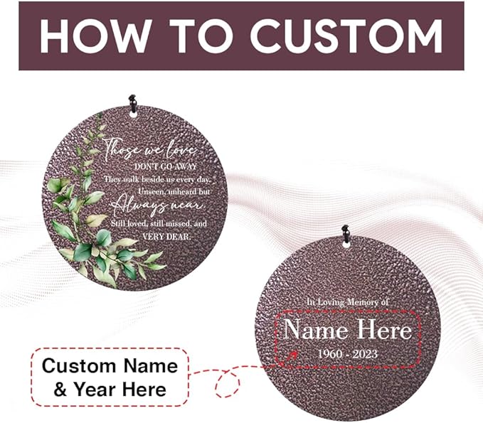 Sympathy Wind Chimes, Personalized Wind Chime for Loss of Loved Father/Mother/Lover, Commemorative Sympathy Bereavement Condolences Gifts for Funeral (36inch)