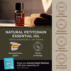 Gya Labs Petitgrain Essential Oil for Skin - 0.34 Fl Oz - 100% Pure Natural Petitgrain Oil for Diffuser, Hair, Aromatherapy, Massage & Candle Making Scent