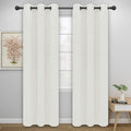 Easy-Going Blackout Curtains for Bedroom, Solid Thermal Insulated Grommet and Noise Reduction Window Drapes, Room Darkening Curtains for Living Room, 2 Panels (42x95 in, Ivory)