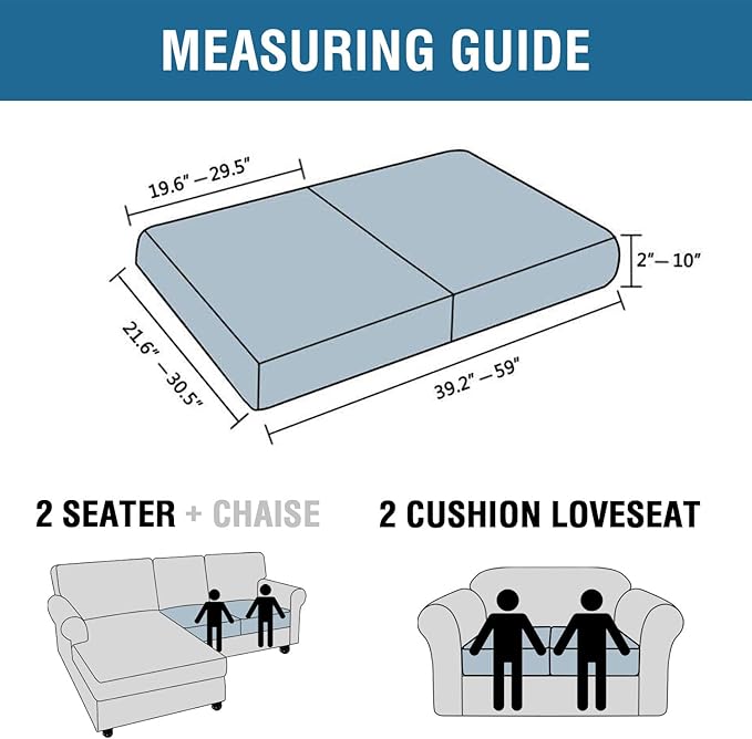 H.VERSAILTEX Super Stretch Stylish Cushions Covers/Furniture Cover Spandex Jacquard Small Checked Pattern Super Soft Slipcover Washable Individual