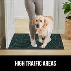 GORILLA GRIP 100% Waterproof All-Season WeatherMax Doormat US Designed Natural Rubber, Stain and Fade Resistant, Low Profile Indoor Outdoor Door Mats, Easy Clean Patio Mat, 17x29, Green Palm