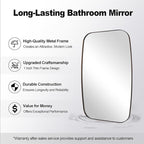 ANDY STAR Bronze Bathroom Mirror, 24x40 Inch Bronze Oval Mirror for Bathroom with Stainless Steel Metal Frame, Oblong Mirror for Bathroom, Living Room, Entryway