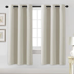 H.VERSAILTEX Blackout Curtains for Bedroom Thermal Insulated Room Darkening Living Room Curtains 72 Inch Long Grommet Privacy Protection Window Curtain Panels/Drapes for Nursery,2 Panels,Ivory/Cream