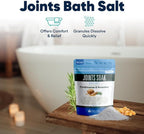 Joints Soak Bath Salt 32 Ounces Epsom Salt with Natural Rosemary, Frankincense and Peppermint Essential Oils Plus Vitamin C in BPA Free Pouch with Easy Press-Lock Seal