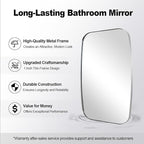 ANDY STAR Polished Chrome Mirror, 24x32 Oblong Bathroom Mirror for Vanity with Stainless Steel Metal Frame, Silver Oval Mirror Modern Anti Rust Wall Mounted