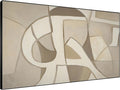 SIGNWIN 46"x72" Extra Large Framed Wall Art Neutral Abstract Geometric in Mid-Century Style, Retro-Inspired Design for Home Living Room Bedroom Decor (Frame Assembly Required)