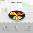 greenandlife 9 Inch (4PCS) Unbreakable Divided Plates for Kids Adults, Dishwasher & Microwave Safe Compartment Plate, Lightweight Reusable Plastic Portion Control Plates, BPA Free and Healthy