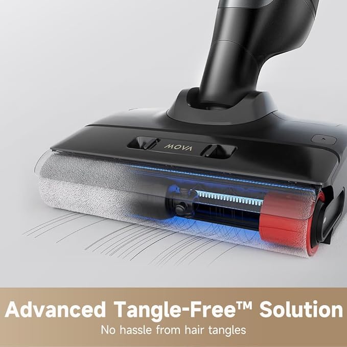 MOVA M10 Cordless Wet Dry Vacuum Cleaner 180° Lie-Flat Smart Vacuum Mop All in One for Hard Floor, 167°F Flashdry Self-Cleaning, Zero inch Dual-Edge Cleaning, 18000Pa Suction, Zero-Tangle for Pet Hair