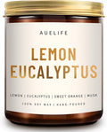 Scented Candles for Home - Lemon Eucalyptus Candle | Aromatherapy Candle Gift for Women & Men, Soy Candles for Home Scented - 7oz, Soy Wax