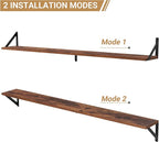 Heimlove 48 Inch Large Wall Bookshelves Set of 3, Wall Mounted Bookshelves,Heavy Duty Wooden Shelves for Living Room,Bedroom,Kitchen,Laundry Room Storage & Decor