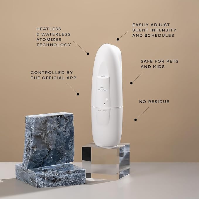 AromaPlan Authentic 2025 Upgraded Plug in Waterless Diffuser (2 Fragrances Included) -Cold Air & Nanotechnology Diffusers for Home & Office- Silent Wall Diffuser Plug in (1 Device +2 Scents)