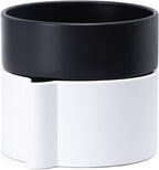 8 Inch Self-Watering Planter Pot with Terracotta Insert, Deep Water Reservoir, and Ceramic-Alike BPA-Free Plastic Planter Pot for Plant, Modern Planter for Houseplants, White/Black, 53-B-T-4
