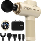 RENPHO Massage Gun Deep Tissue, Portable Percussion Massager for Back and Neck, Gifts for Men and Women, Handheld Device with Carry Case, Active Tan