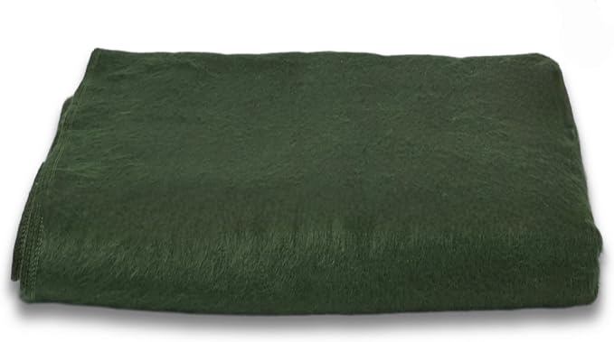 LATITUDE ZERO; Camping Alpaca Wool Throw Blanket | Warm, Ultra-Soft, Breathable, Non-Itchy Outdoor Blanket-Throw | Hypoallergenic and Beautiful Fabric (Army Green)
