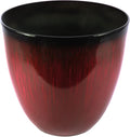(EPR18-105 Large Egg Shaped Planter - Modern Indoor & Outdoor Decorative Flower Pot/Box (18 Inch, Red Flower)