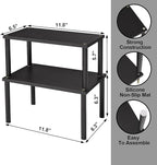 Cabinet Organizer Shelf(Set of 2),Kitchen Counter Shelves,Bamboo Spice Rack Countertop and Cabinet,Stackable Expandable,Medium(Black)
