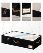 StorageWorks Large Under Bed Storage Containers with Handles and Label Holder, 2 Pack Ultra-thick Fabric Underbed Bins, Closet Organizer for Clothes, Blankets, Sweater