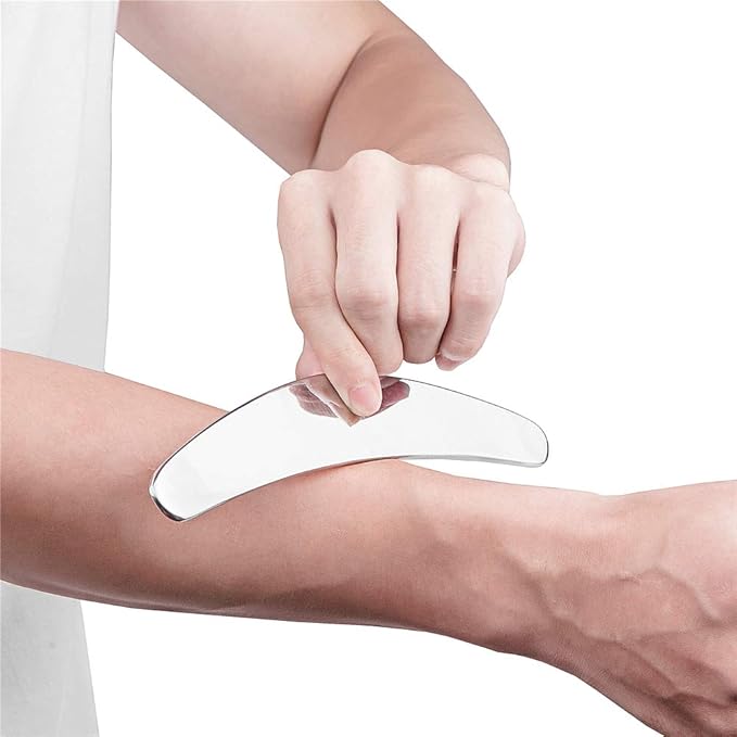 Medical Grade Stainless Steel Gua Sha Guasha Massage Soft Tissue Therapy Used for Back, Legs, Arms,Neck,Shoulder (A)