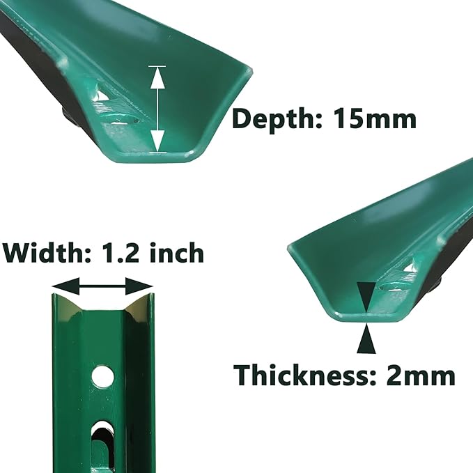 ARIFARO Fence Posts 4 Feet Sturdy Duty Metal Fence Post, Pack of 10, No Dig Garden U Post for Wire Fencing Steel Post for Yard, Outdoor Wire, FP-4FT