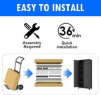 Pantry Cabinet, 75 Inch Tall Kitchen Storage Cabinet, Metal Pantry Cabinets with Doors and Adjustable Shelves, Black Freestanding Food Cupboard for Living, Dinning Room-Assembly Required