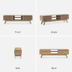 mopio Ensley TV Stand, Mid Century Modern for 55/60/65 inch TV, Farmhouse TV Stand, Entertainment Center with Storage, TV and Media Consol for Living Room (Oak, 59")
