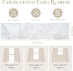 Sioloc Ivory White Cream Cheesecloth Table Runner Fall Autumn Decor for Home 10ft Table Cloth for Tea Wedding Birthday Party Baby Bridal Shower Halloween Thanksgiving