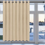 Easy-Going Blackout Door Curtains for Bedroom, Solid Thermal Insulated Grommet and Noise Reduction Window Drapes, Room Darkening Curtains for Living Room, 1 Panel (100x84 in, Beige)
