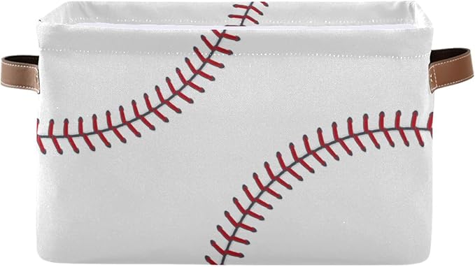 Storage Basket Bin Baseball Organizer Basket Collapsible Shelf Basket Cube with handle for Nursery Bedroom Bathroom