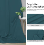 Easy-Going Blackout Curtains for Bedroom, Solid Thermal Insulated Grommet and Noise Reduction Window Drapes, Room Darkening Curtains for Living Room, 2 Panels(42x63 in, Peacock Blue)