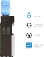 Brio Essential Series Top Loading Water Cooler Dispenser - Tri Temp Dispense, Child Safety Lock, Holds 3 or 5 Gallon Bottles - UL/Energy Star Approved