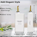 Olive Oil Dispenser Bottle for Kitchen, 16.9oz Soy Sauce Dispenser, UV Protected Oil&Vinegar Cruet Set, Soy Sauce Dispenser (White, Set of 2)