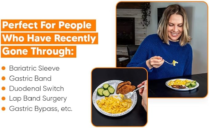 Bariatric Portion Control Plates for Weight Loss - Perfect for Bariatric Surgery Patients, Portion Control Containers for Easy Weight Management and Healthy Eating Habits - 2 Pack