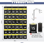 Loghot Classroom Accessories Closet Pocket Chart for Cell Phones Holder Wall Door Hanging Organizer (36 Pockets Black 2Pc)