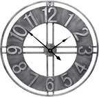 24 inch Large Wall Clock Decorative Metal Retro Oversized Clocks Decor for Home Farmhouse Living Room