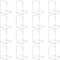 Lulonpon 16 Pieces Book Ends, Bookend, Books Ends for Shelves, Books Ends for Heavy Books, Clear Bookends, Acrylic Bookends for School, Library,Desktop Organizer and Book Shelves