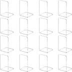 Lulonpon 16 Pieces Book Ends, Bookend, Books Ends for Shelves, Books Ends for Heavy Books, Clear Bookends, Acrylic Bookends for School, Library,Desktop Organizer and Book Shelves