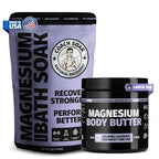 Coach Soak Recovery Bath Soak & Nighttime Magnesium Body Butter Bundle - Calming Lavender Scent - 3lb Bath Salts & 8oz Body Cream with Essential Oils, Magnesium & Shea Butter