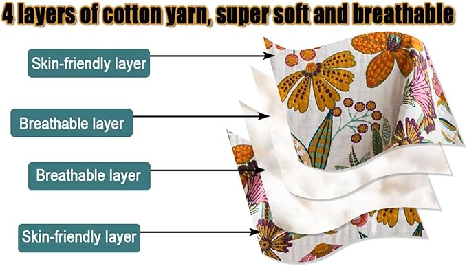 Summer Throw Blanket for Couch Bed Chair, 100% Cotton Muslin Breathable Woven Throws 60''x 80'' Boho Vintage Quilt for All Seasons Warm Lightweight Farmhouse Blankets Home Decoration