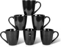 vicrays Coffee Mug Set, 12 Ounce, Ceramic Mug for Men, Women, Unique Glazed Mugs with Handle for Coffee, Tea, Milk, Cocoa, Cereal - Set of 6 Black
