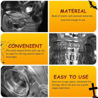 VOSAREA 4pcs Halloween Beverage Bottles Clear Skull Shaped Jar Cups 800ml Plastic Drink Bottles with Screw Straw Hole Lid Party Water Tumbler Skull Beverage Juice Mug