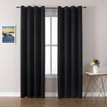 ChrisDowa Blackout Curtains 90 Inches Long 2 Panels Set for Living Room, Grommet Thermal Insulated Room Darkening Curtains for Bedroom (Black, 52 x 90 Inch)