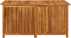 vidaXL Wooden Outdoor Storage Box with Gas-Lift Lid – Patio Deck Chest with Zippered Waterproof Bag for Garden Bench, Pool, Porch, Trunk, Cabinet, Teak Look – Brown, 59.1"x31.5"x29.5"