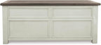 Signature Design by Ashley Bolanburg Farmhouse Lift Top Coffee Table with Drawers, Antique Cream & Brown